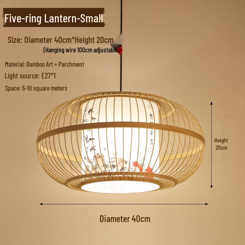 Retro Zen Bamboo Weaving Pendant Lamp for Restaurants & Teahouses