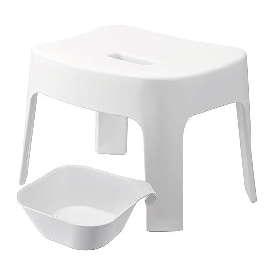 Yamazaki Jitsugyo Tower Series Tower Magnetic Bath Chair 25cm & Hanging Bathtub 2 Piece Set White Bath Chair [Mono Gallery Limited Clear File