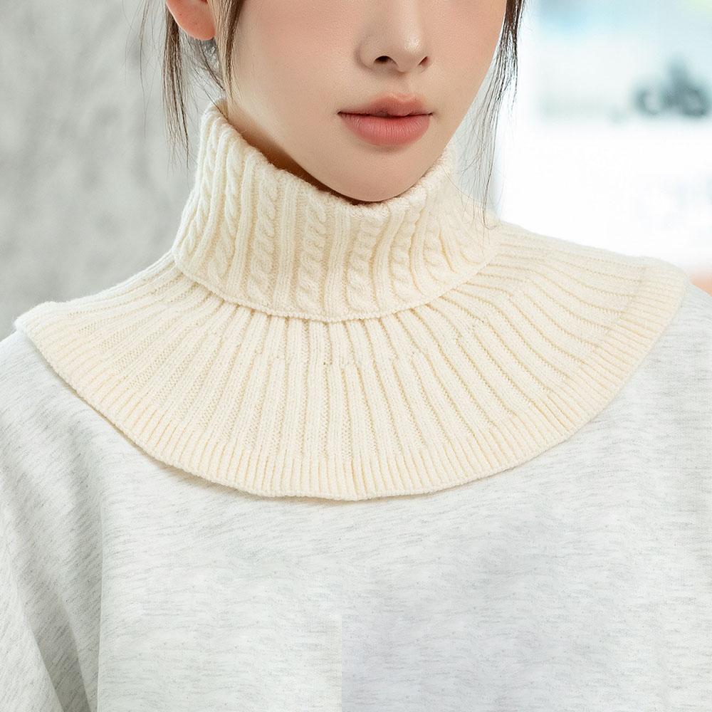 Warm Knitted Fake Collar Women Turtleneck Ruffles Knitted False Fake Collar Detachable Neck Warmer Winter Windproof Fake Collars