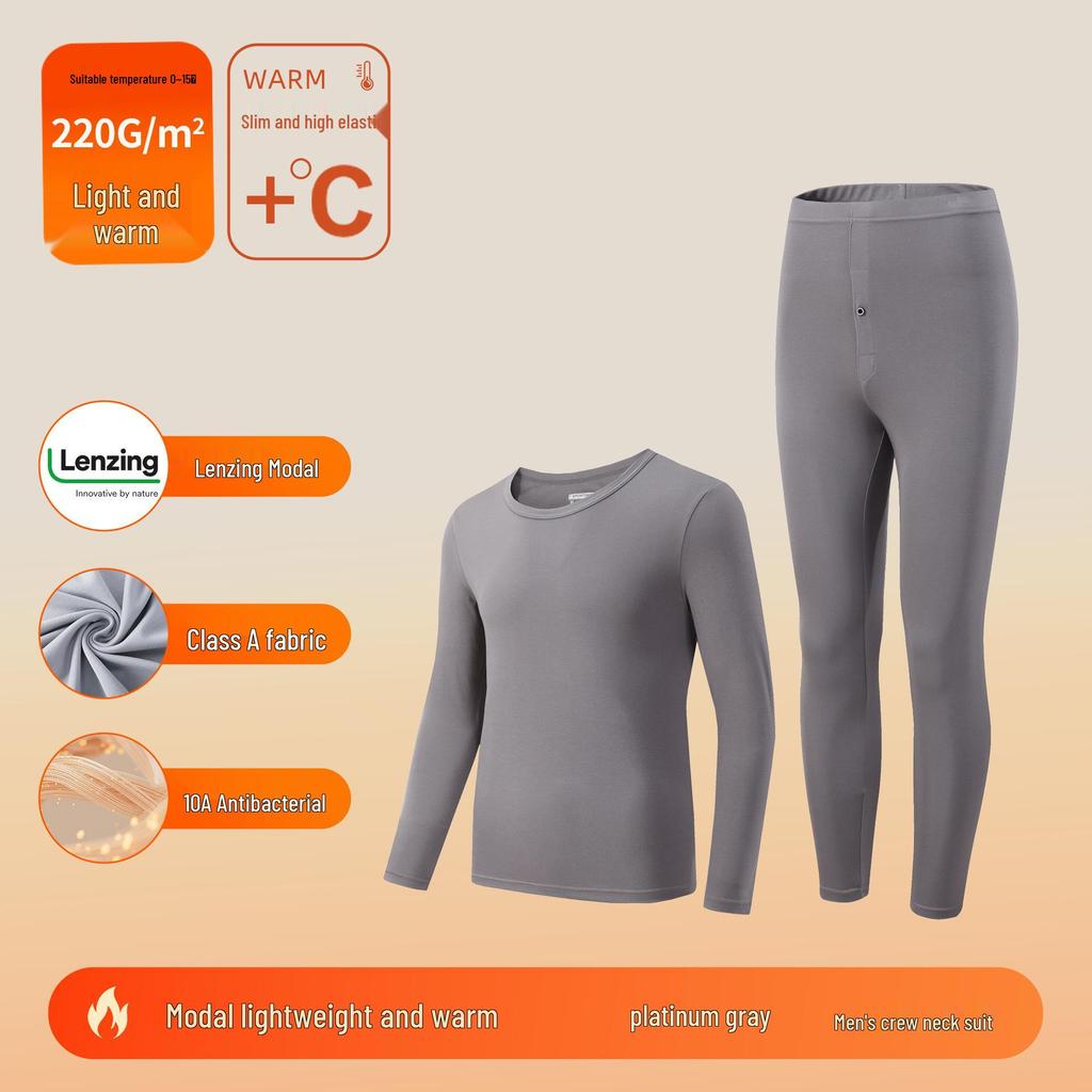 Class A Lenzing Modal 80-Count Warm Base Layer Set: Men's & Women's Autumn Heat-Generating Skinwear