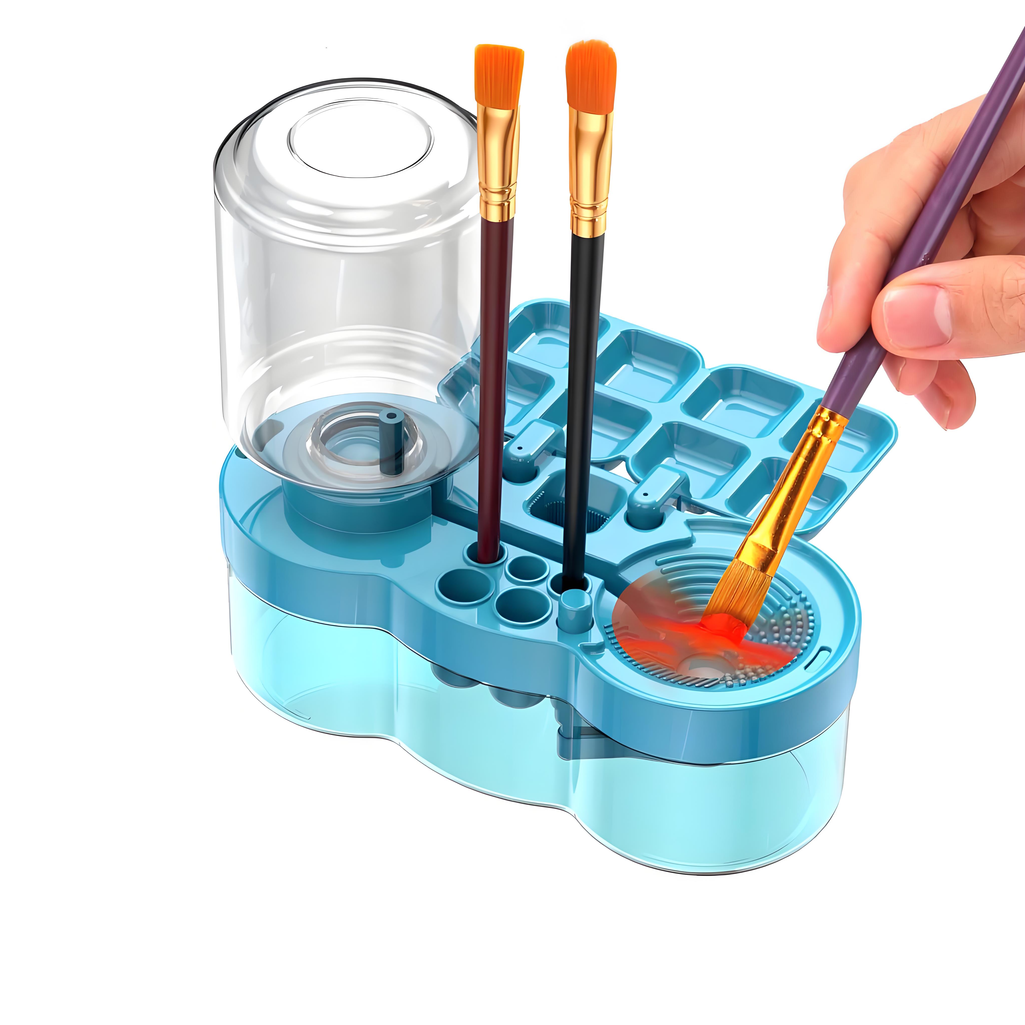 

Универсальный очиститель кистей для рисования с циркуляцией воды | Герметичный стакан для полоскания и держатель для палитры | Художественные принадлежности для любого уровня мастерства синий