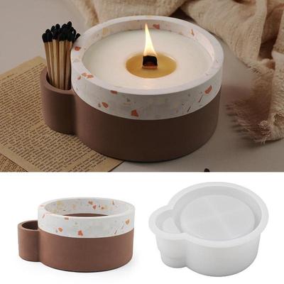 Großes rundes Kerzenglas Silikonform Großer Blumentopf Vase Aufbewahrungsbox Form DIY Zement Beton Harzformen Heimdeko