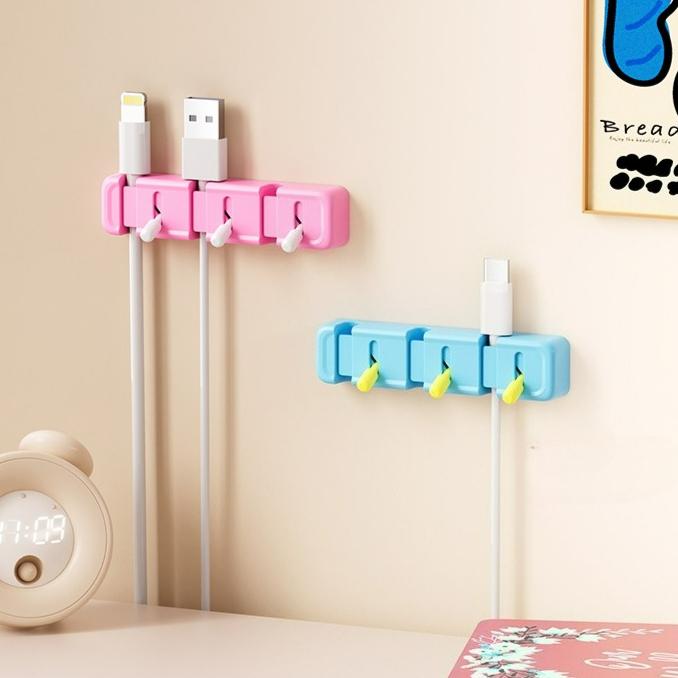 Cable Organizer, Desktop Wall-mounted Mobile Phone Data Cable Charging Cable Storage Holder