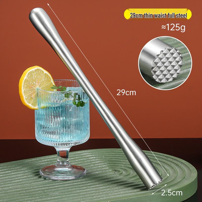 Stainless Steel Ice Crusher & Cocktail Muddler - Plastic Milk Tea & Lemon Hammer Bar Tool