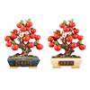 Persimmon Resin Statue Holiday Table Centerpiece Collectible Chinese Lucky Decoration for Home Farmhouse Party Festival Cabinet