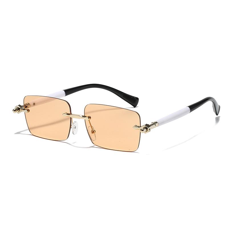 Frameless Cut-Edge High-End UV Protection Square Sunglasses