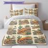 Retro Ölgemälde Tiere Muster Bettwäsche, Steppbett Set Bettbezug Kissenbezug Zuhause Geburtstagsgeschenk (1 Bettbezug + 2 Kissenbezüge, ohne Füllung)