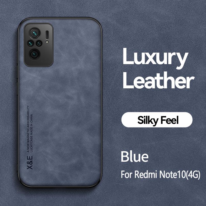 

Для Xiaomi Redmi Note 10 10S кожаный автомобильный магнитный держатель противоударный чехол Phoen для Redmi Note10 Pro Max Note10 S задняя крышка Redmi Note10 Pro Max синий