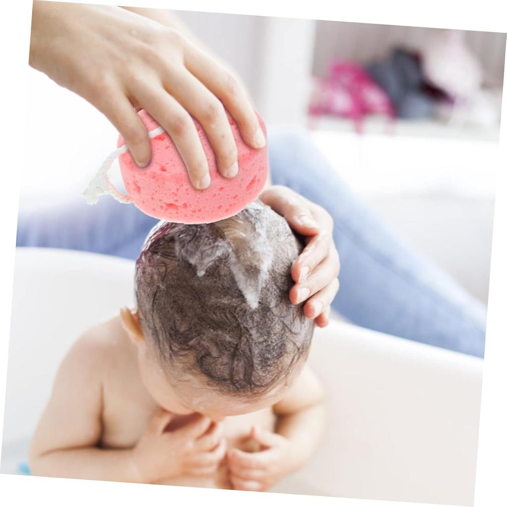 FRCOLOR 3Pcs Bath Sponge Scrubbers Bath Foam Shower Cleansing Exfoliating Scrubber Kids and Adults Soft Skin-Friendly Loofah Back Bathroom Honeycomb