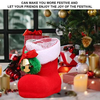 Christmas Candy Shoes Decor Creative Little Red Boots Decor Festival Theme Home Decoration Supplies