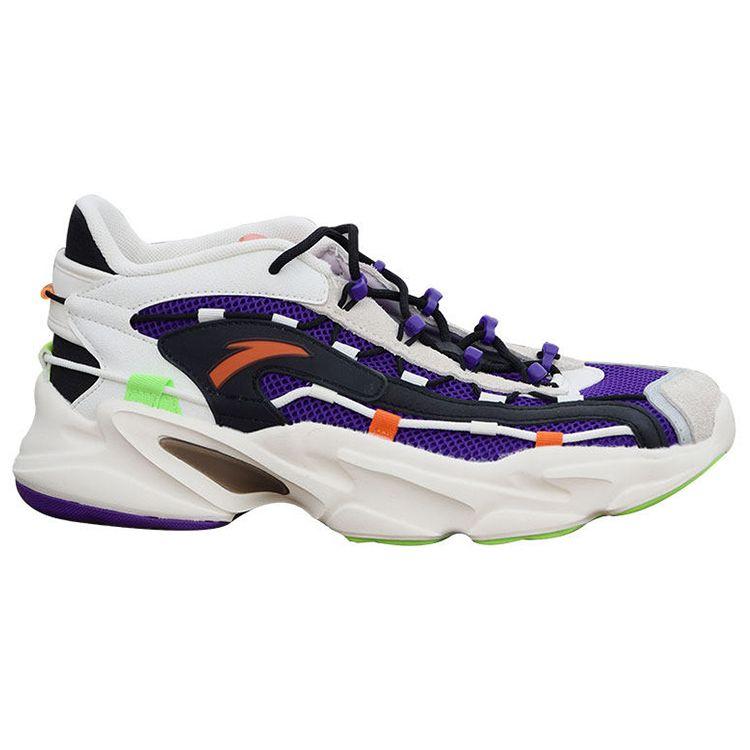 Anta Comfortable Retro Sports Low-Top Running Shoes Men sneakers White Purple 112028889-4