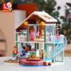 Sluban 0961 Hot Spring Holiday House Building Block Toy Model Educational DIY Assembled Building Block Toy, Home Decoration