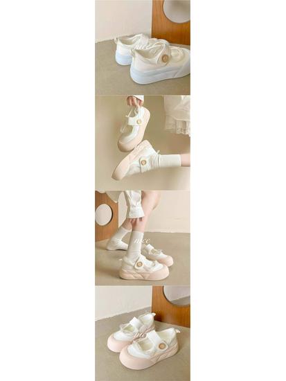 Zapatillas blancas de verano 2025 para mujer con cordones y velcro, zapatos de lona con plataforma, estilo Mary Jane