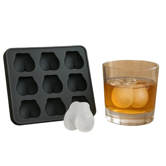 Skull Ice Mold Butt Silicone Ice Cube Mold 6-Cell BPA-Free Ice Cube Maker Dishwasher Safe Ice Mold for Whiskey Cocktails Juice
