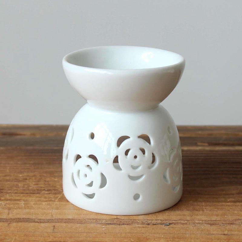 Ceramic Aromatherapy Furnace with Creative Hollow Design and Candleholder Styles 0794