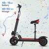 SUNNIGOO N3 Max Folding Electric Scooter with Detachable Seat, 800W 10 Inch Off-Road Tire 48V 15Ah Adult E Scooter