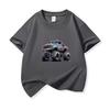 Kids Cotton T Shirt Cool Cartoon Offroad Vehicle Print Crew Neck Short Sleeve Tee Casual Boys Girls Summer Tops