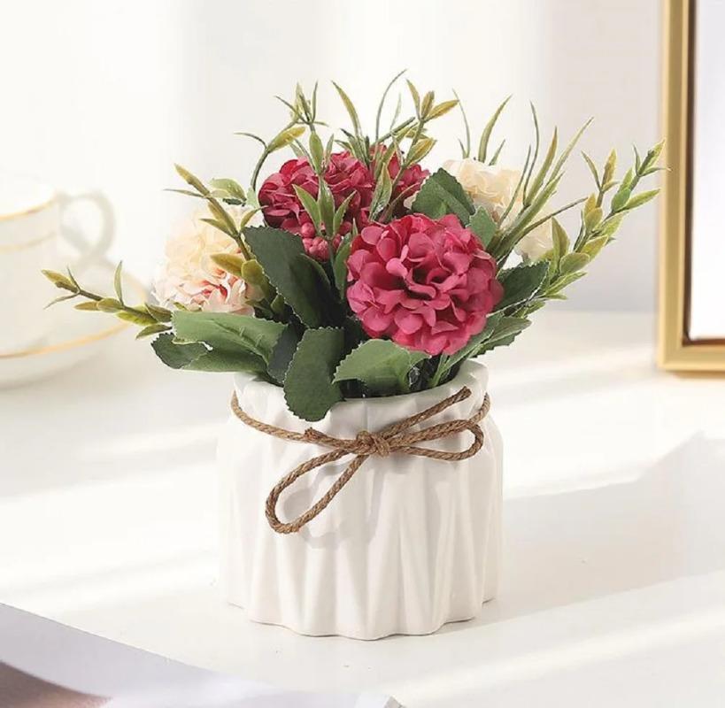 Colorful Nordic Modern Imitation Ceramic Plastic Flower Vase Invincible Wedding Birthday Art Home Arrangement Decoration