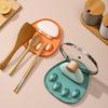 Kitchen free punching cat claw pot lid rack multifunctional wall-mounted hook storage rack creative soup spoon chopstick rack