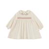 YouYou Girls' 2026 Spring Pure Cotton Forest Style Lapel Dress