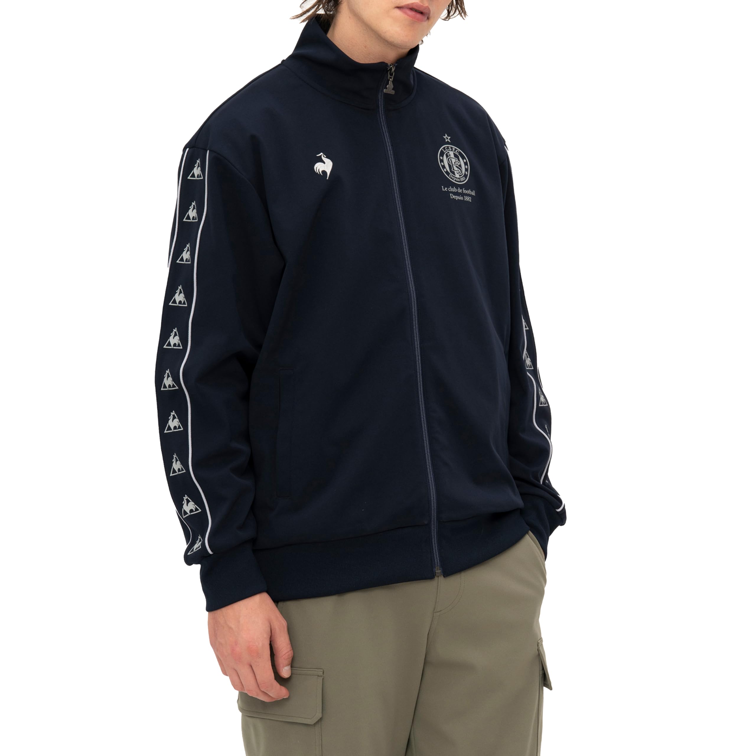 

Футболка Coq Jersey Track Jacket Sweat Absorber Stretch UV CUT Soccer Futsal FOOTBALL Line Tape NV00 XO [Le Sportif] (UPF50+) (LT5SJG11M)