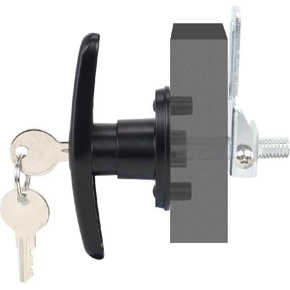 Truck Cap Locking T-Handle, Matching Set T-Handles Lock, Truck Cap Topper Camper Shell Locking T-Handle, Keyed Alike Black T-Handle Lock Kit