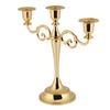 3 Arms Metal Candle Holder European Style Candelabra Wedding Candlestick Home Decor (Gold)