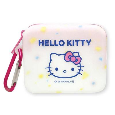 Sanrio Characters Silicone Mini Carabiner Pouch, Hello Kitty, SAC-SMK-KT, H6.5 X W9.5 X D3cm