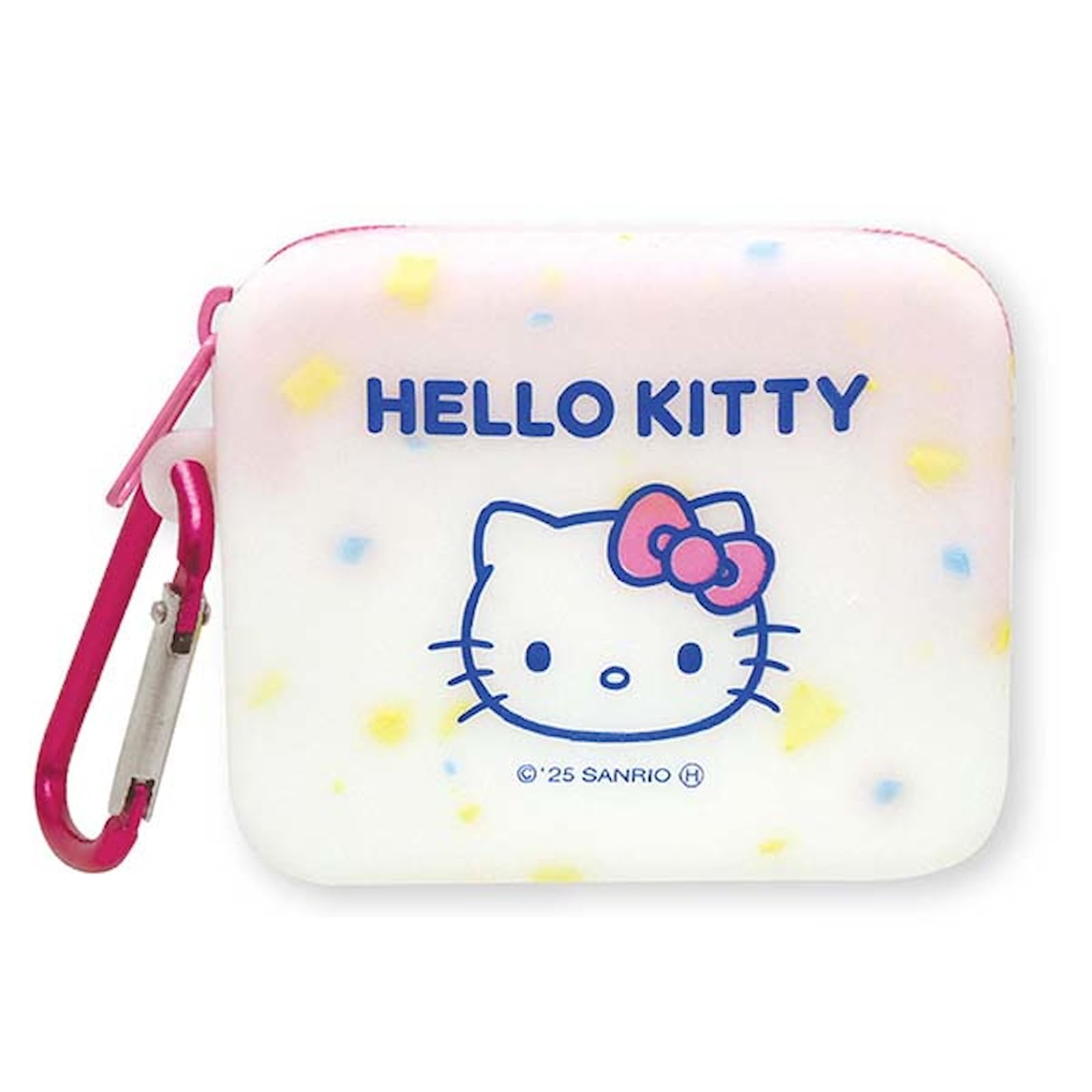 K Company Sanrio Characters Silicone Mini Carabiner Pouch, Hello Kitty, SAC-SMK-KT, H6.5 x W9.5 x D3cm