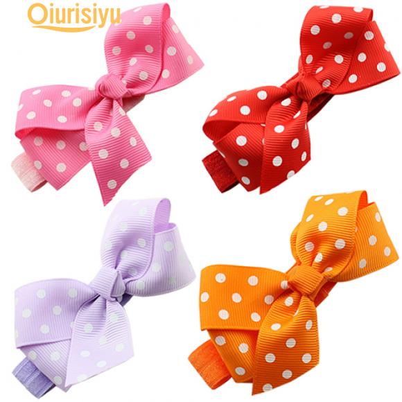 Buy Baby Girl Kids Polka Dot Hair Ribbon Bows Headband Infant Hairband