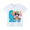 Dragon Ball Birthday Number Printed Tshirt Boys Girls Cartoon Anime Tees Short Sleeve Summer Casual Clothing Loose Tops Gifts