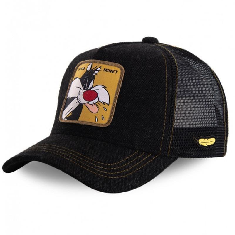 Cartoon Anime Baseball Cap Cute Embroidery Mickey Donald Duck Sun Hat Adjustable Outdoor Trucker Mesh Hat Fashion Boy Hip Hop Urban Street Stylecap