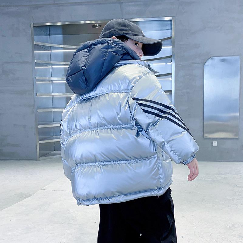 

Красная блестящая куртка-пуховик для мальчиков из двух частей - 2025 Ветрозащитное зимнее пальто 130cm - 125.4g filling серебряный