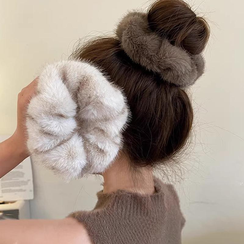 Autumn Winter Versatile Plush Hair Rope For Women Exquisite Simulation Mink Headband Scrunchies  Hair Accessories Gifts