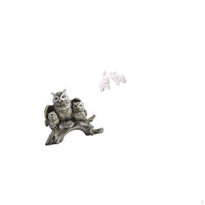 Owl Elephant Figurines Sculptures Tabletop Ornament Decor Statue for Living Room Office Cabinet