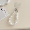 INS Korean Style Sweet Beaded Pearl Bowknot Phone Chain Pendant Bracelet Key Ring Bag Pendant Trendy