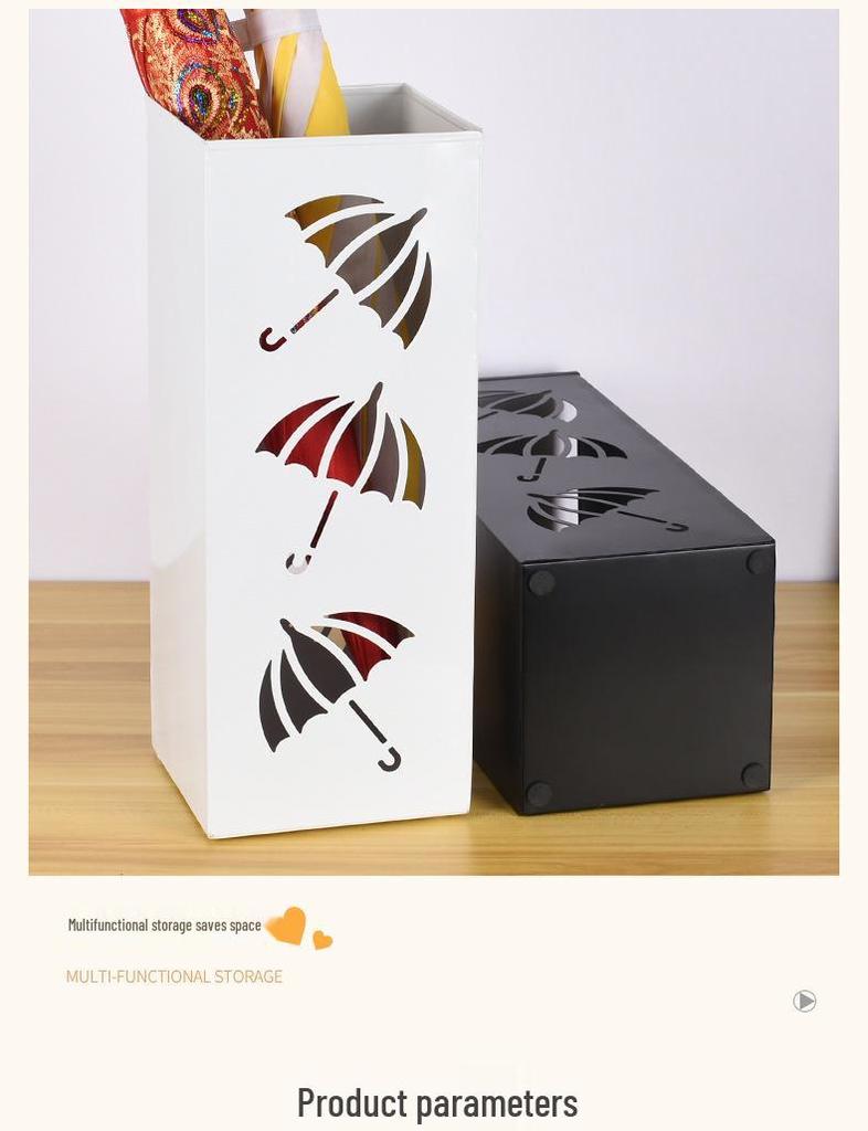 Metal Square Umbrella Stand and Storage Organizer for Newspapers, Dried Flowers, Fishing Gear, and Hiking Poles