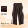 JEANSWEST LIFE Men's Chenille Wide-Leg Pants with Side Stripe