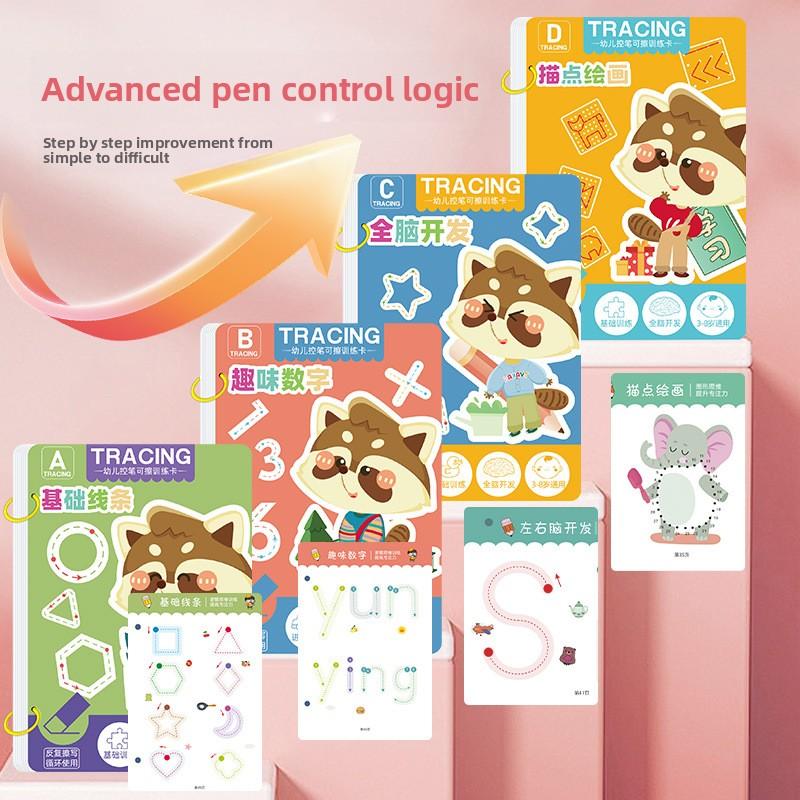 Baby Toddler Pen Control Panel Training Workbook Infant Magical Tracing Practice Copybook Reusable Writing Drawing Learning Picture Books