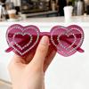New love diamond-encrusted glasses men's and women's fashion party retro funny ins sunglasses spot