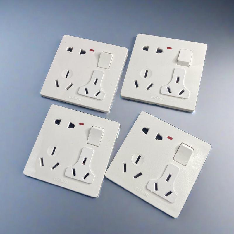 Concealed 86 Switch Single Gang Wall Socket Panel with Multifunctional Five-Hole and Eight-Hole Features