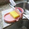 Portable Silicone Soap Dish Inclined Drain 2 In 1 Sponge Tray Drainable Soap Holder  Sink Area