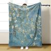 Pc Retro Owl Thin Blanket - Lightweight Flannel Throw for Sofa, Bed, Travel Livingroom and Bed - Digital Printing Fleece Blanket