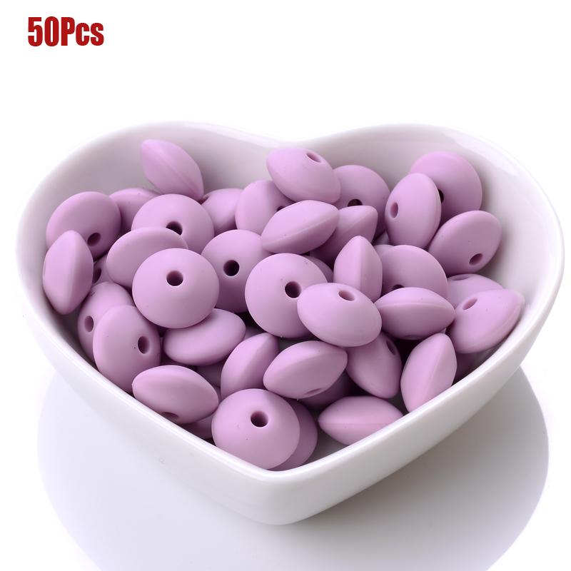 50pcs/lot 12mm Silicone Spacer Beads for DIY Charms Newborn Nursing Accessories Necklace Pacifier Chain Teething Toy BPA Free