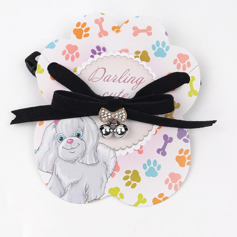 Pet Collar Accessories Bow Cat Bell Necklace Adjustable Corduroy Dog Accessories Pet Supplies