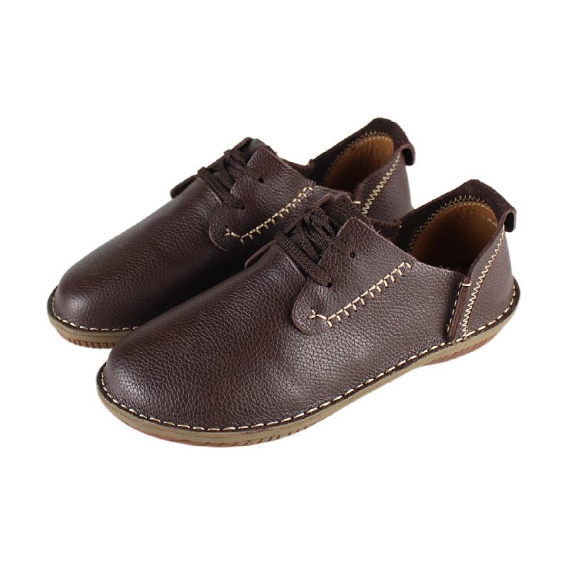 Fashion Retro Cowhide Flat Sole Women's Boots Casual Shoes Natural Genuine Leather Shoes Manual Sewing