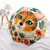 1pc Cat Floral Print Automatic Folding Umbrella, Portable & Foldable Design with 8 Ribs, Casual Outdoor Accessory Halloween and Christmas gi