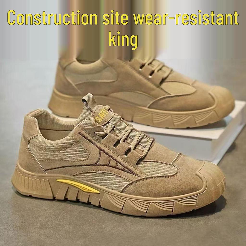Men's Non-slip Wear-resistant Low-top Work Shoes for Construction and Casual Use