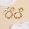 Fashion exaggerated versatile double-circle earrings women's light luxury high-end striped earrings creative earrings
