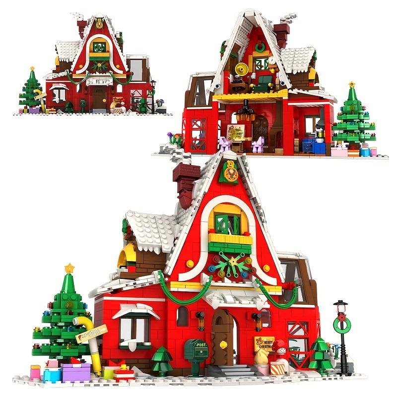 1301pcs Christmas Carnival X Art House Building Blocks Set Festive Red/White DIY Assembly Toy, Compatible with Major Brands, Miniature Christmas Items